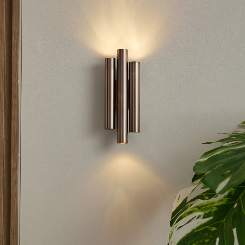 Lampă de perete modernă bronz închis cu 3 lumini - Pipes