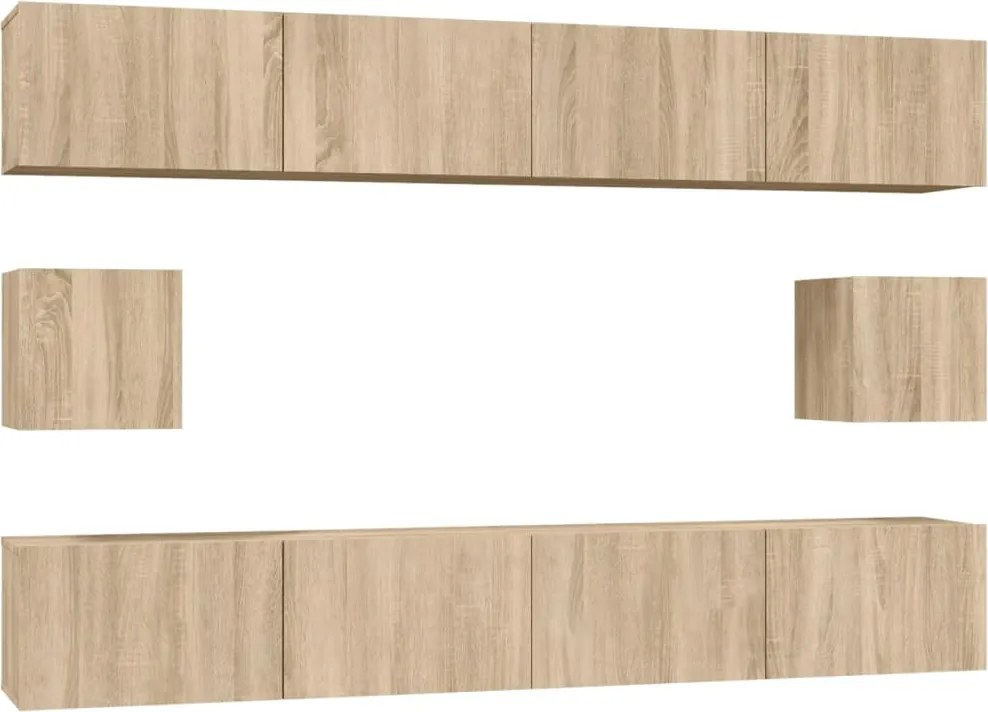 vidaXL Set dulap TV, 6 piese, stejar sonoma, lemn prelucrat
