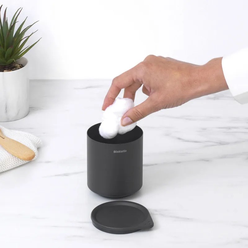 Cutie accesorii pentru baie Brabantia MindSet Mineral 1005686, Baza antiderapanta, Finisaj mineral, Gri