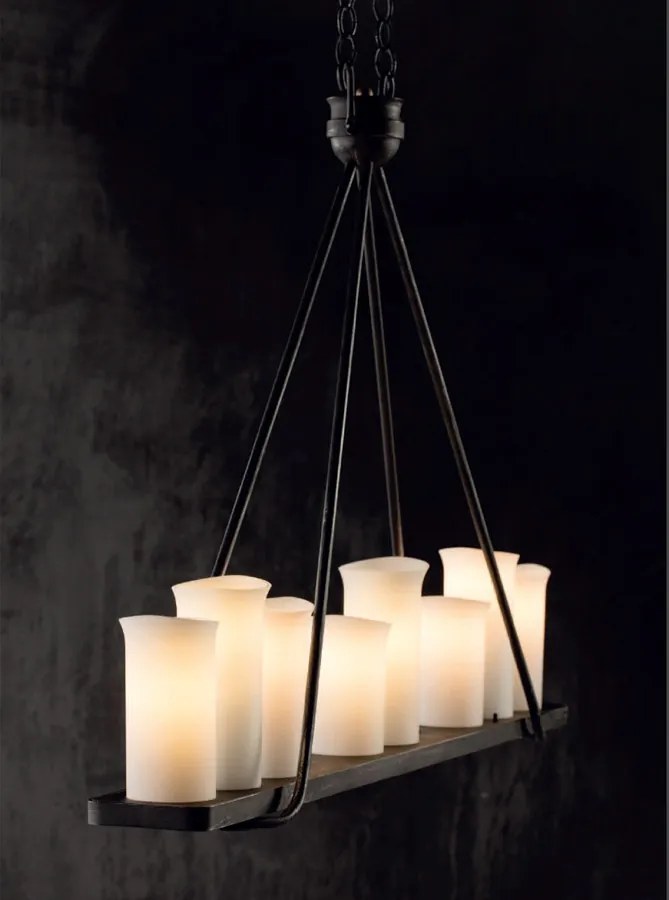 Lustra din fier forjat cu 8 surse de lumina ideala pentru iluminatul mesei, HL 2430