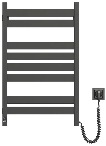 Radiator de baie tip scară LARGO cu termostat, 432W/230V, 80,6 cm, IP44, negru, cu racordare pe partea dreaptă