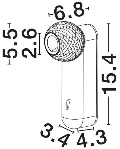 Aplica cu spot LED stil minimalist 3000K NOTIC alb