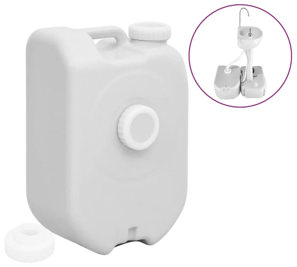 vidaXL Rezervor de apă portabil cu adaptor, gri, 24 L