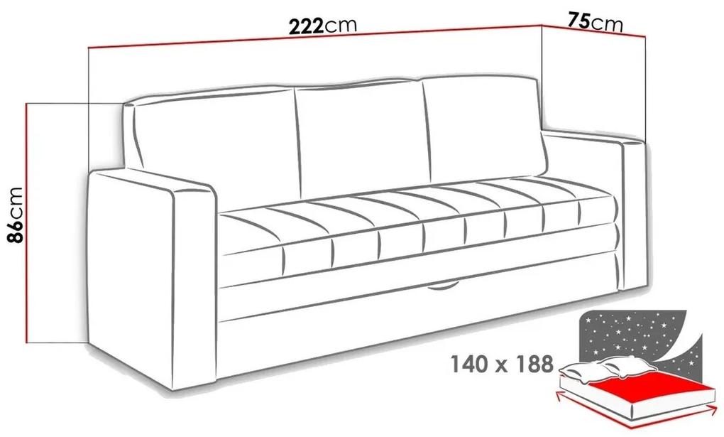 Canapea extensibilă Providence B117Cutie de pat, 86x222x75cm, 100 kg, Picioare: Plastic