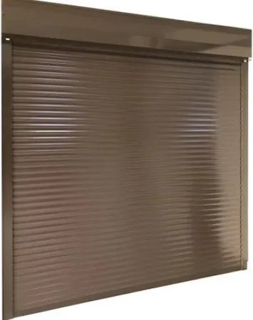 Rulou exterior aluminiu maro cu acționare manuală pentru ferestre