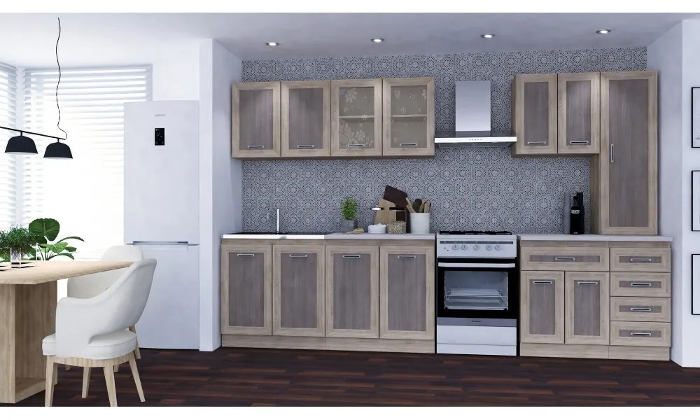 Bucatarie Greta 2,6m sonoma+trufe