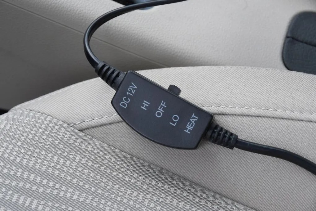 Pernă de scaun încălzită cu termostat - 12V, gri