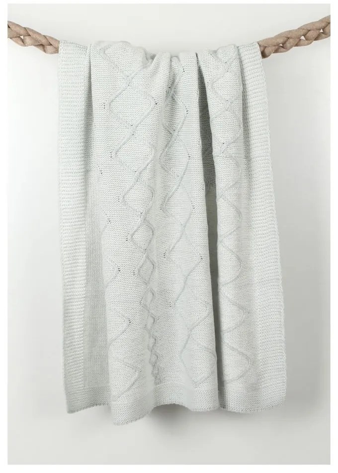 Pătură din amestec de bumbac pentru copii Homemania Decor Baby Baby, 90 x 90 cm, albastru deschis