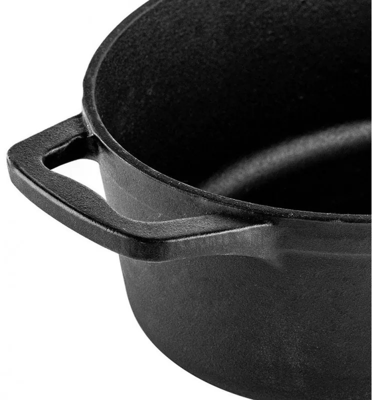 Cratita din fonta cu capac Muhler Tika MR-4133CI, 41x25x11cm, 5.1 L, Inductie, Negru