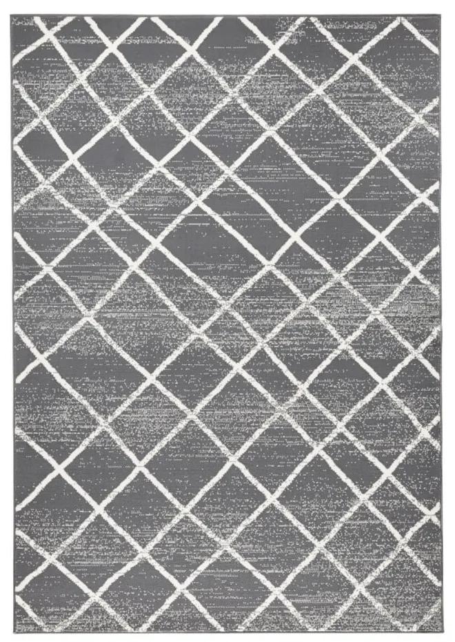 Covor Zala Living Rhombe, 160 x 230 cm, gri închis