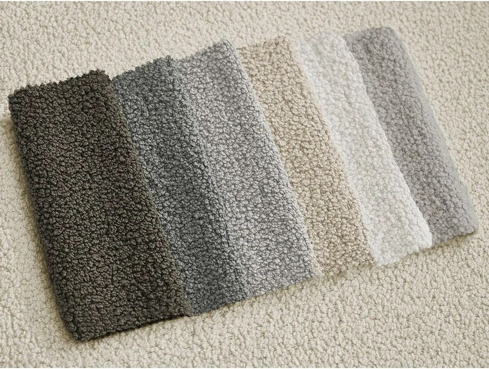 Taburet bej cu tapițerie din țesătură bouclé Leonore – Bobochic Paris