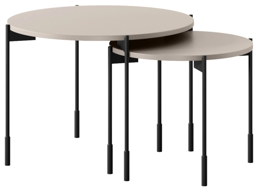 Masă de cafea rotundă pe picioare metalice Sonatia 45 cm - cașmir