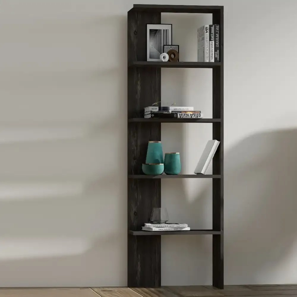 Biblioteca Evon  culoare antracit 160 cm