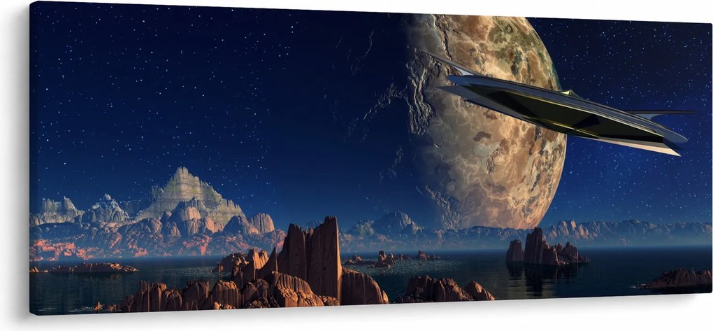 Tablou - Vizita extraterestrului (120x50 cm)