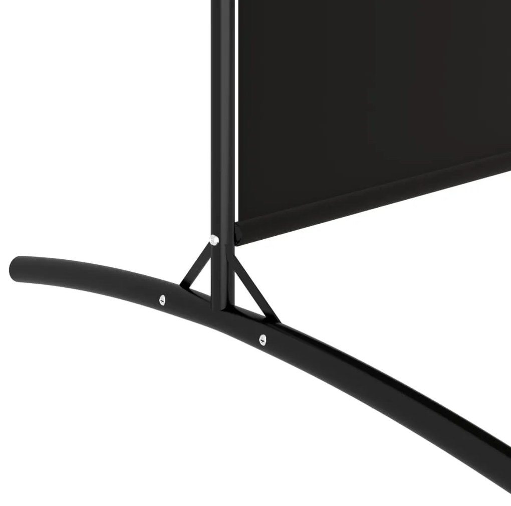 Paravan de camera cu 6 panouri, negru, 520x180 cm, textil