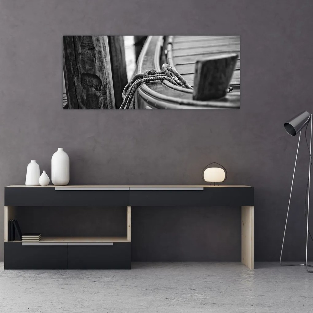 Tablou - O barcă legată (120x50 cm)