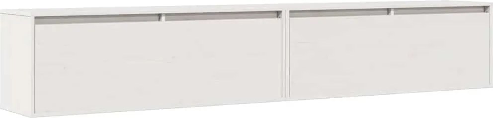 vidaXL Dulapuri de perete 2 buc., alb, 100x30x35 cm, lemn masiv de pin