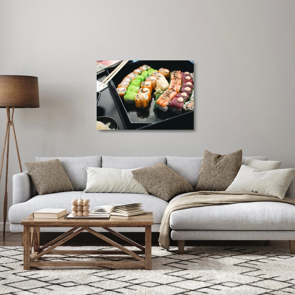 Tablou pe sticlă - Sushi (70x50 cm)
