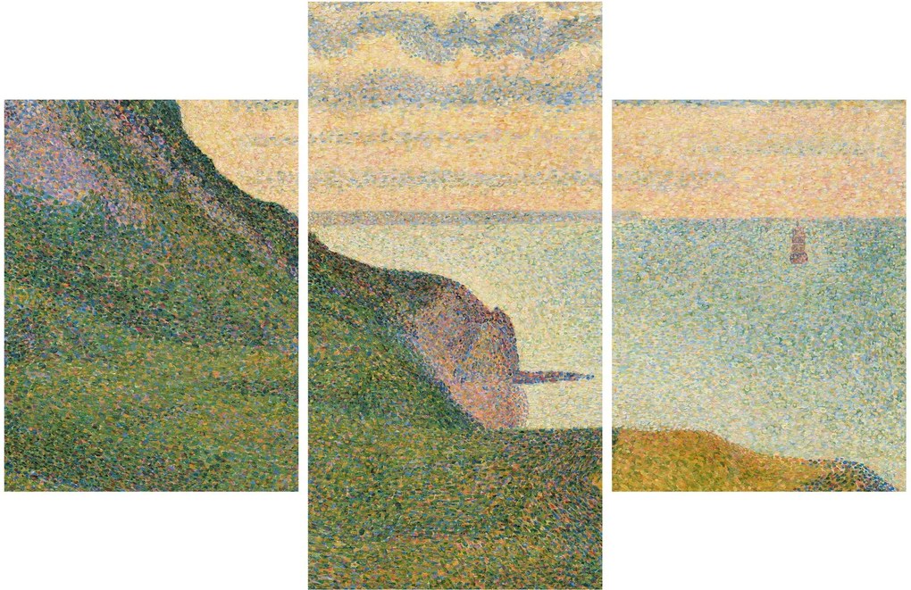 Tablou - Georges Seurat, Seascape at Port-en-Bessin, Normandy, reproducere (90x60 cm)