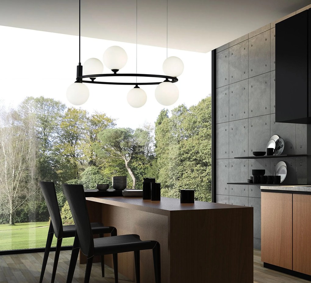 Corp de iluminat suspendat negru 6 becuri Pendant Lamp Ring | MAYTONI