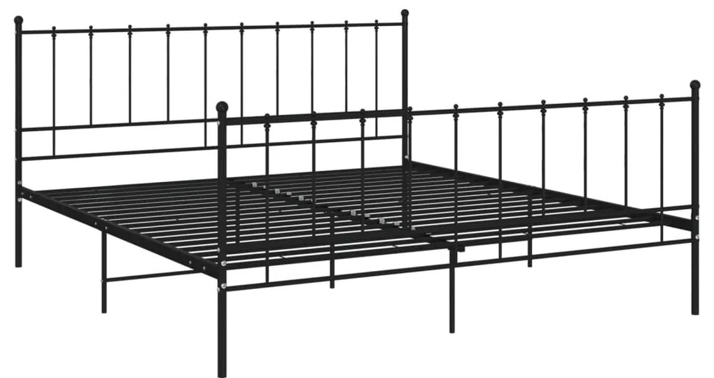 324955 vidaXL Cadru de pat, negru, 140x200 cm, metal