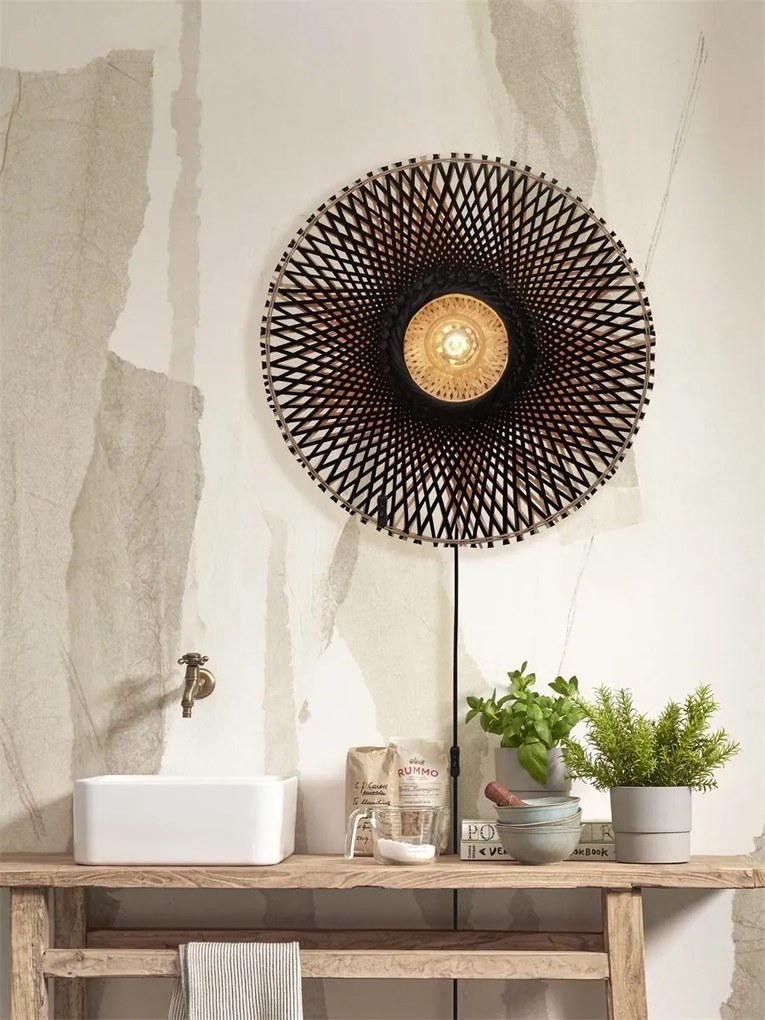 Aplica de perete eco din bambus Kalimantan 60cm nat/bl