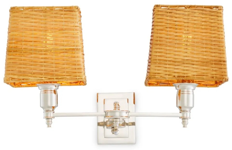 Aplica de perete LUX cu abajur din ratan Lexington nickel