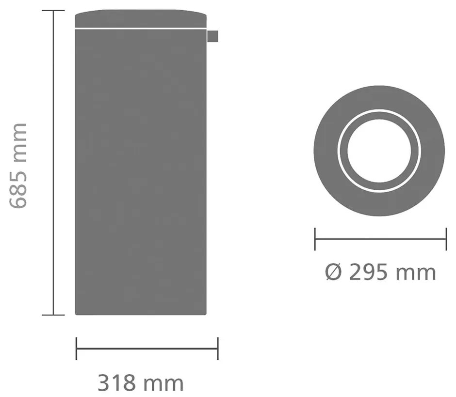 Coș de gunoi argintiu mat din oțel 30 l Flame Guard – Brabantia
