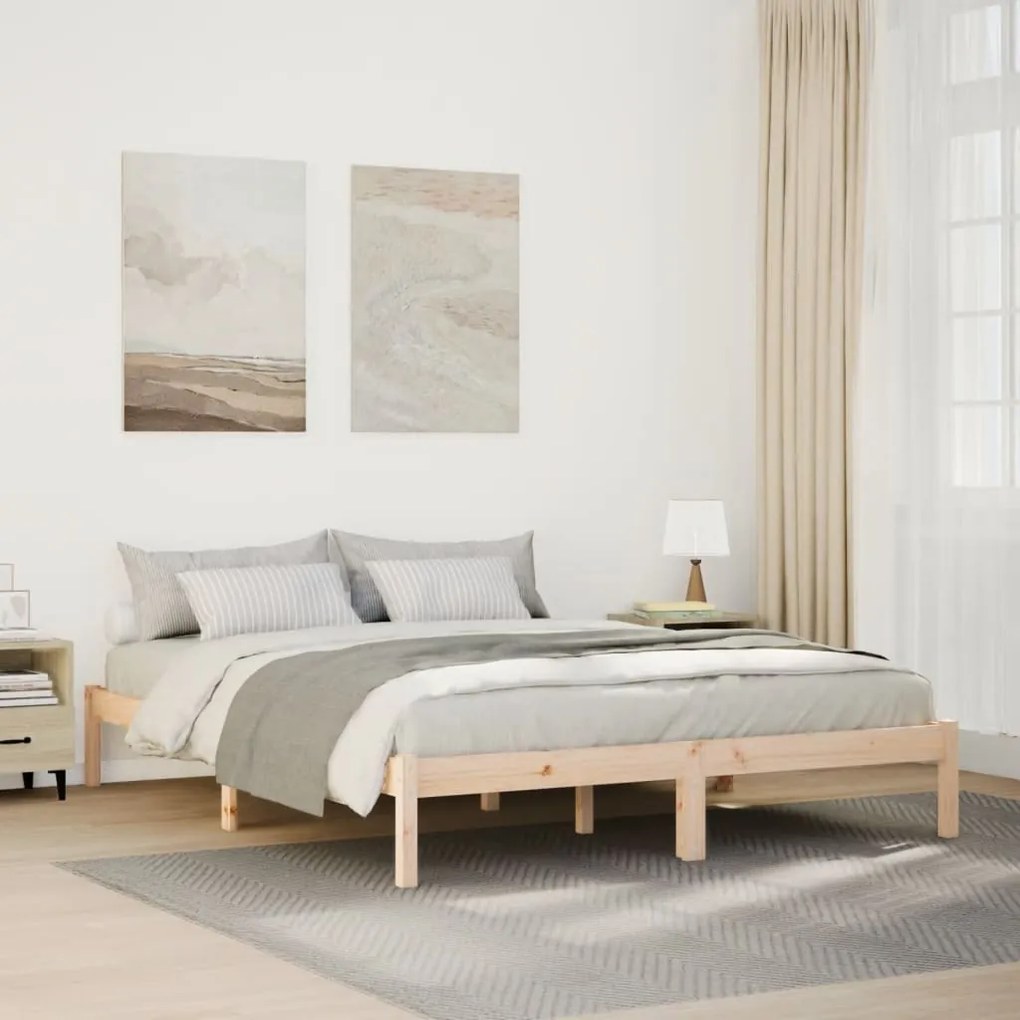 vidaXL Cadru pat foarte lung fără saltea, 160x220 cm, lemn masiv pin