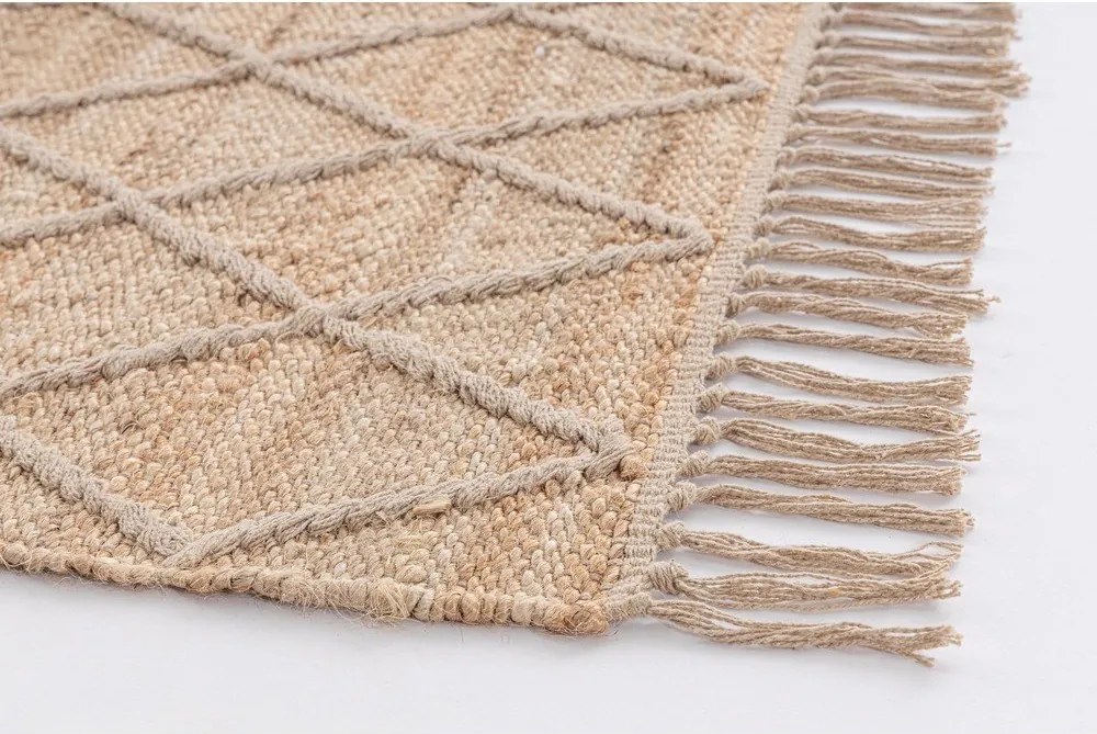 Covor în culoare naturală țesut manual din iută 60x90 cm Shaila – Yes Everyday