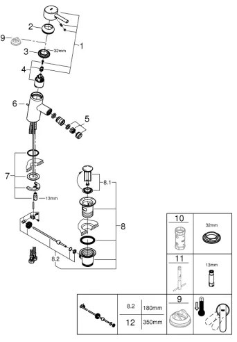 GROHE 32558000 - Baterie pentru bideu FEEL DN 15, crom lucios