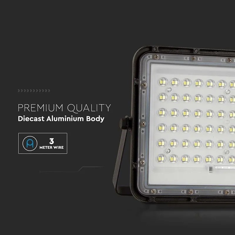 Reflector cu incarcare solara 15w 1200lm 4000k - negru