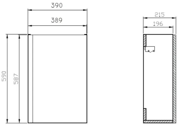 Cersanit S801-218-DSM — corp de baie MODUO SLIM cu lavoar, 40 cm, alb lucios