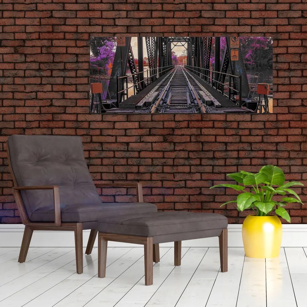 Tablou cu pod de cale ferată (120x50 cm)
