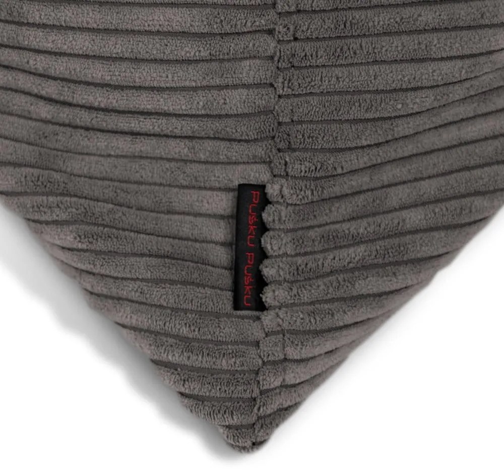 Fotoliu bean bag maro cu tapițerie din catifea reiată Razzmatazz – SLOWDOWN