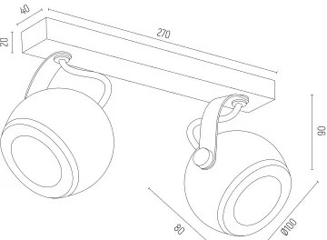 Spot KOS PLUS 2xGU10/5W/230V albă/aurie Argon 7038