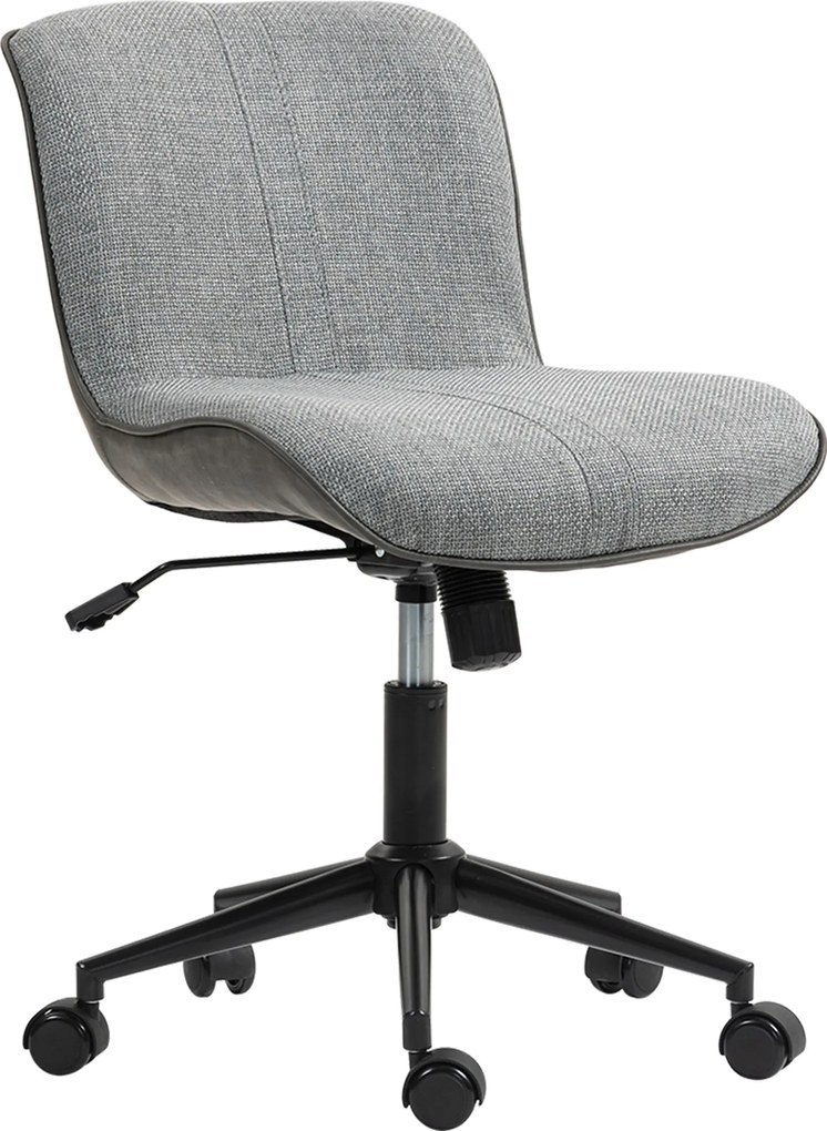 HOMCOM Fotoliu de birou pivotant fără brațe, înălțime și înclinare reglabile, capacitate 120 kg, gri închis | Aosom Romania