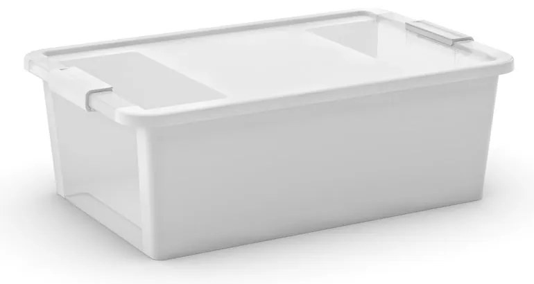 Cutie de depozitare albă din plastic cu capac 55x35x19 cm Bi-Box M – KIS