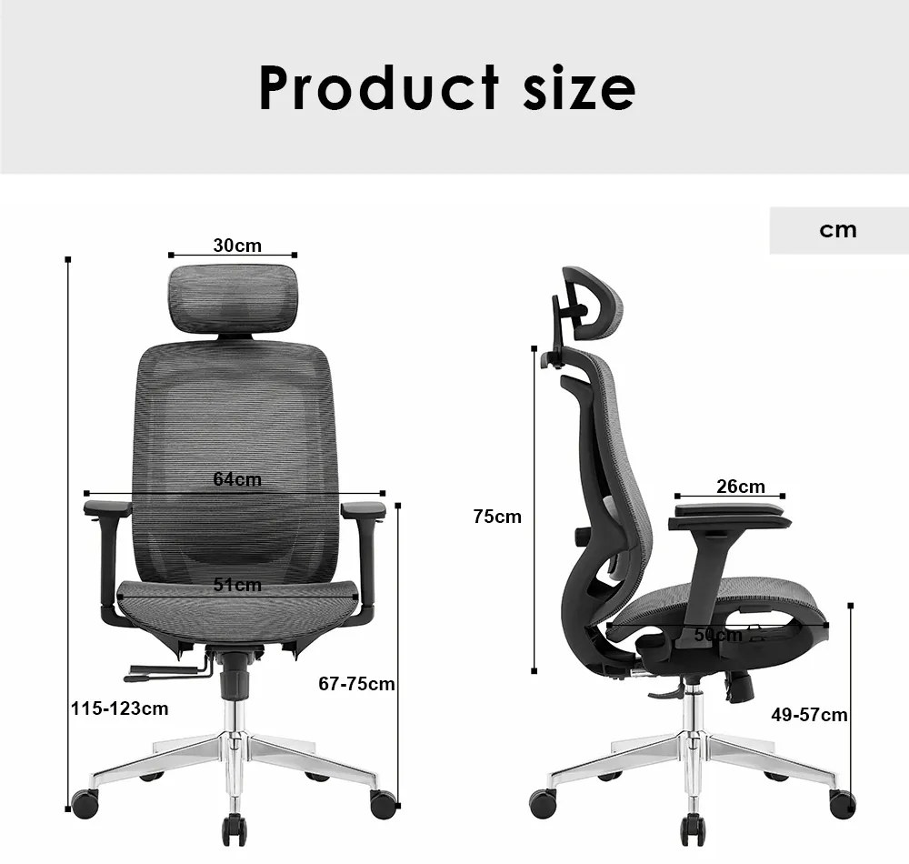 ErgoDynamic Icon-H -Black-, scaun de birou, full mesh, sezut translatie 5 cm
