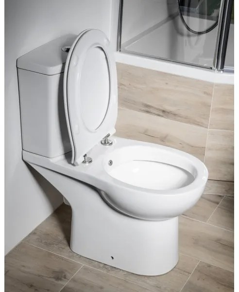 Sapho - Vas WC combinat cu duș bideu, evacuare pe spate, ceramică/alb