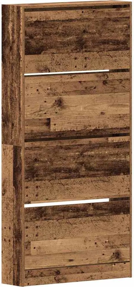 vidaXL Dulap pentru pantofi cu raft Lemn vechi 80 x 21 x 163,5 cm