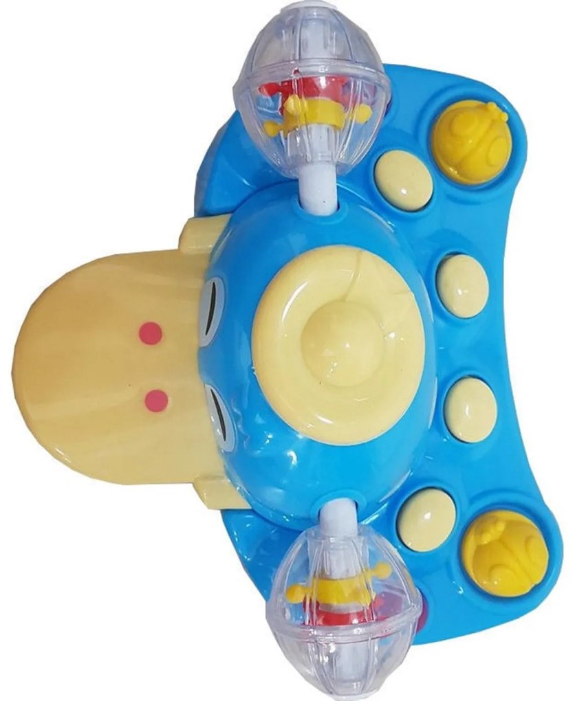 Premergator Reglabil in 3 Trepte NOVOKIDS™ Happy Duck , Ratusca, Pliabil, 8 Roti, Cu Melodii, Albastru