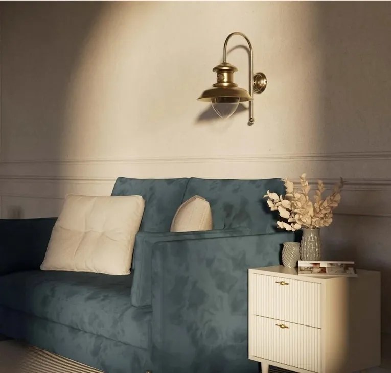 Aplica de perete stil nautic din alama si sticla Al Mare