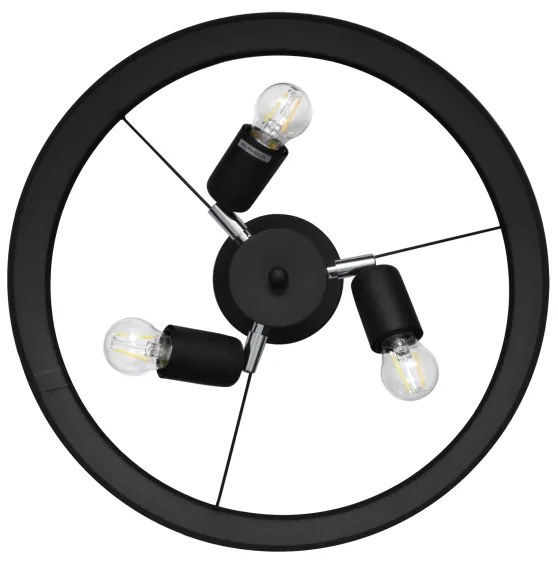 Lustră pe tijă ALBA 3xE27/15W/230V neagră