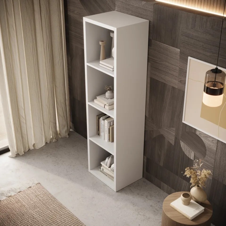 Bibliotecă 40x150 cm, Cleo II, ADRK Furniture (Culoare: Alb)