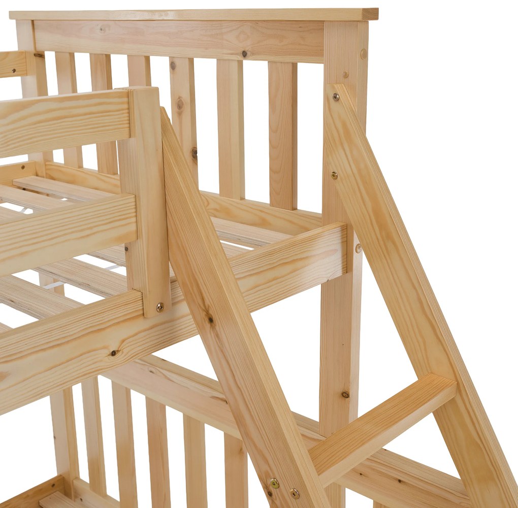 Patul supraetajat se poate descompune, pin natural, LUINI