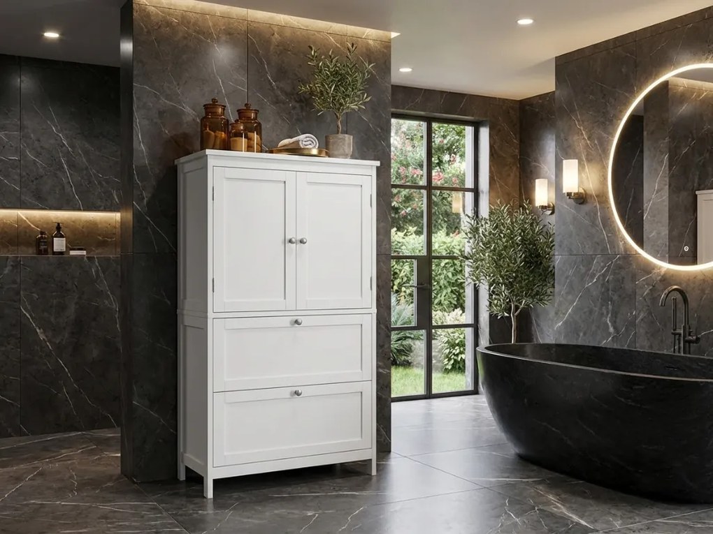 Dulap baie LAVORANO 110x60 cm, alb