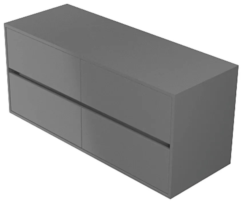 Dulap pentru lavoar, 53x120x45 cm, 4 sertare, gri Gri