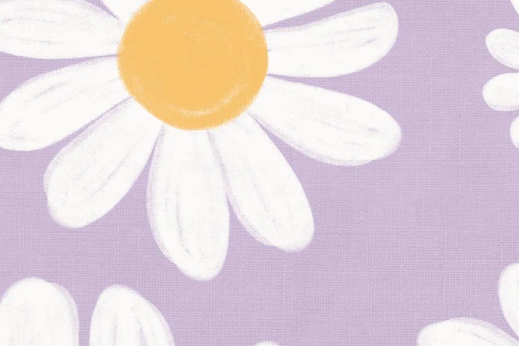 Tapet Dashing Daisies, Lilac, Rebel Walls