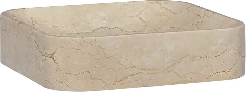 vidaXL Chiuvetă, crem, 40x40x10 cm, marmură